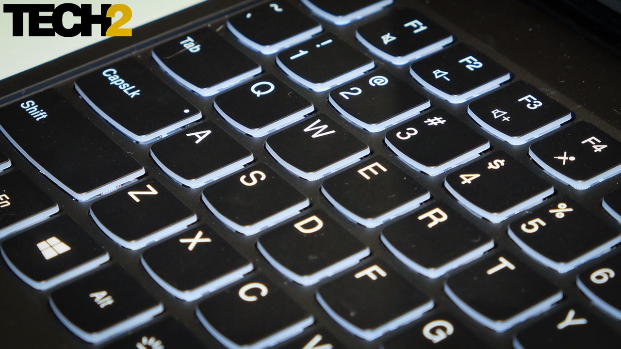 The Legion Y530's keyboard is backlit by white LEDs and feels great to use. Image: tech2/Anirudh Regidi