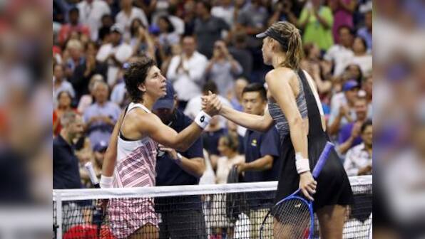 US Open 2018: Carla Suarez Navarro shocks Maria Sharapova to set up quarter-final clash with Madison Keys
