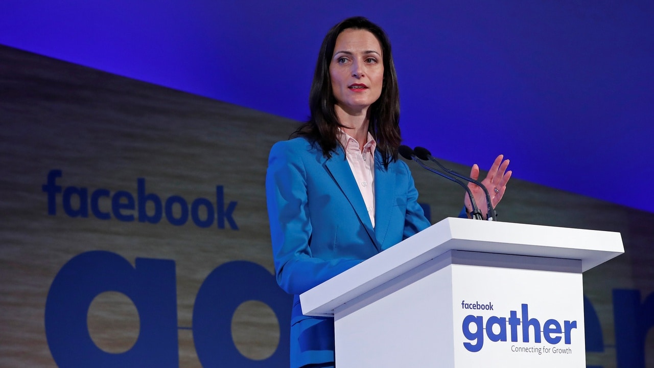 Mariya Gabriel, EU Commissioner for Digital Economy and Society, addresses the Facebook Gather conference in January. Image: Reuters