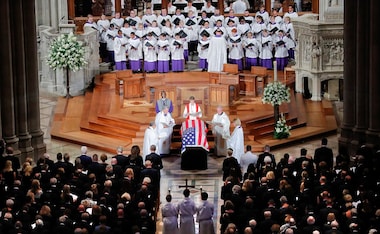 John McCain memorial: Barack Obama, George W Bush eulogise late Senator in Washington; Donald Trump absent from service