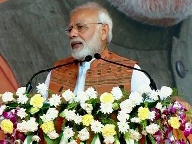 Prime Minister Narendra Modi addressing a rally in Jharsuguda. Twitter @BJP4India