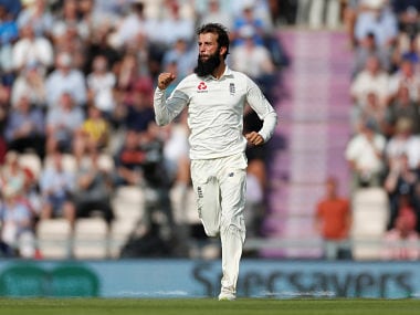 Cricket - England v India - Fourth Test - Ageas Bowl, West End, Britain - August 31, 2018 England's Moeen Ali celebrates taking the wicket of India's Mohammed Shami Action Images via Reuters/Paul Childs - RC1E78B75600