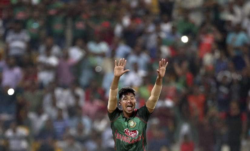 Bangladesh’s Mustafizur Rahman appeals for a wicket. AP Photo