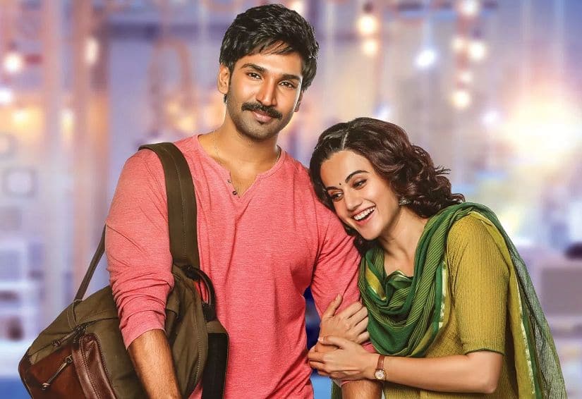 Aadhi Pinisetty and Taapsee Pannu in a promo still from Neevevaro. Image via Twitter