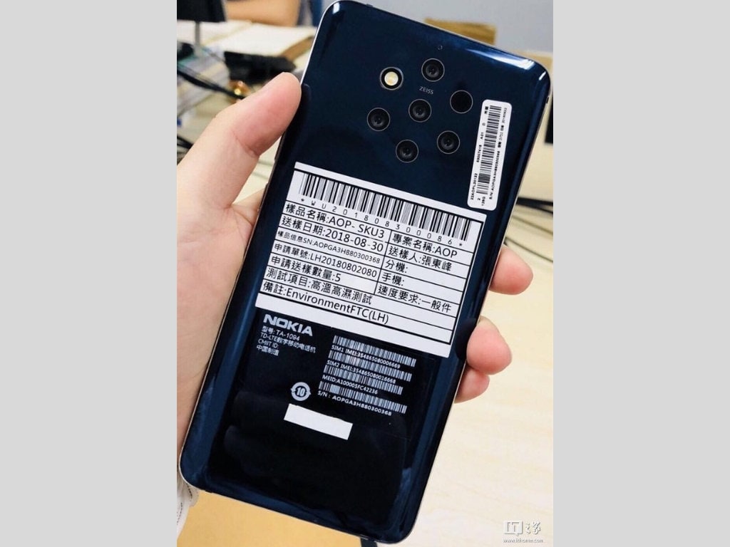 Nokia 9 leaked image reveals oddly placed five camera setup at the back