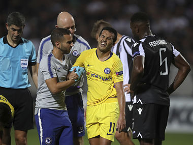 Europa League: Chelsea manager Maurizio Sarri says Pedro's shoulder injury in PAOK win not as damaging as feared Europa League: Chelsea manager Maurizio Sarri says Pedro's shoulder injury in PAOK win not as damaging as feared