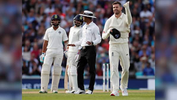 England's James Anderson slapped one demerit point, 15 per cent match fee for showing dissent at umpire's decision