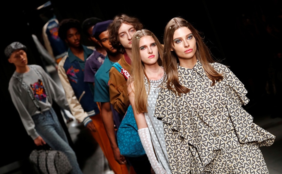 The music and culture of the 1960s inspired Japanese designer Atsushi Nakashima’s spring/summer 2019 funk-themed collection which brought down the curtain on the Milan Fashion Week Spring 2019 on 24 September, 2018. Nakashima said that 1960s culture and funk, disco and soul music were behind his latest collection’s palette, with vivacious, strong colors highlighted here and there with neon hues.Reuters/Stefano Rellandini The music and culture of the 1960s inspired Japanese designer Atsushi Nakashima’s spring/summer 2019 funk-themed collection which brought down the curtain on the Milan Fashion Week Spring 2019 on 24 September, 2018. Nakashima said that 1960s culture and funk, disco and soul music were behind his latest collection’s palette, with vivacious, strong colors highlighted here and there with neon hues.Reuters/Stefano Rellandini