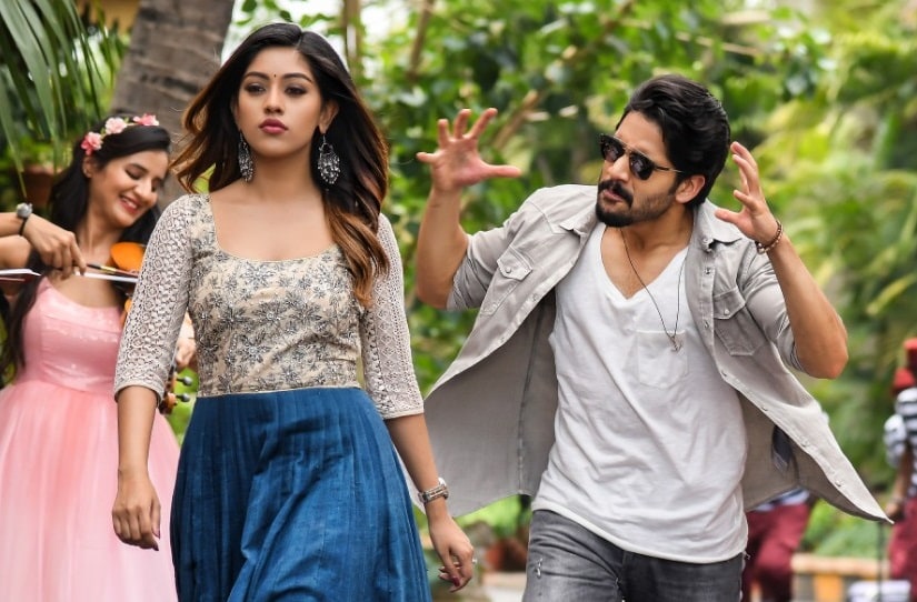 Anu Emmanuel and Naga Chaitanya in a still from Sailaja Reddy Alludu. Image via Twitter