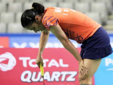 Korea Open 2018: Saina Nehwal falters on brink of victory against Nozomi Okuhara; injured Kento Momota concedes walkover Korea Open 2018: Saina Nehwal falters on brink of victory against Nozomi Okuhara; injured Kento Momota concedes walkover
