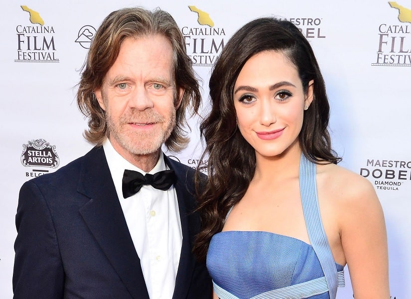 Shameless co-stars William H Macy and Emmy Rossum. Image via Twitter