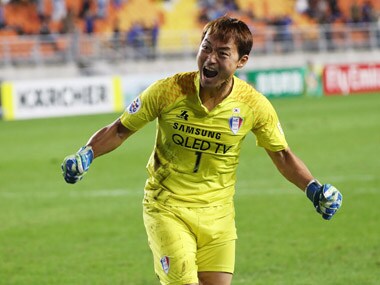Goalkeeper Shin Hwa-yong saves three penalties to take Suwon Bluewings into AFC Champions League semi-finals