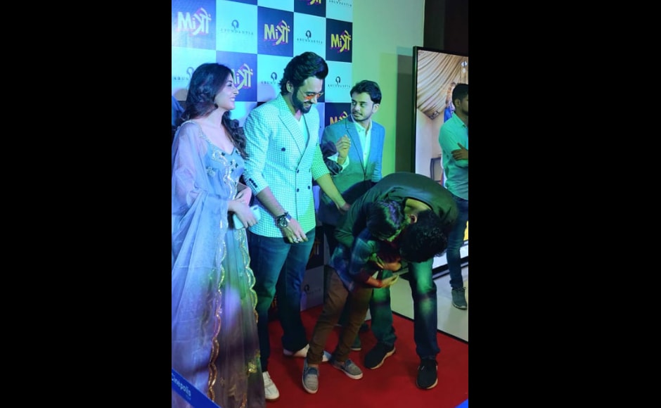 The cast of Mitron were seen warmly greeting each other before attending to the media The cast of Mitron were seen warmly greeting each other before attending to the media