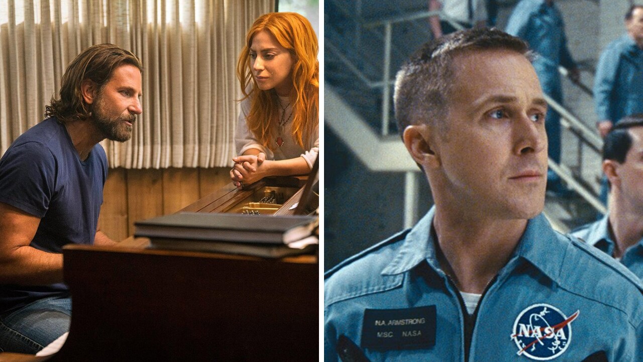 A still from Star Is Born; First Man. Images via Twitter
