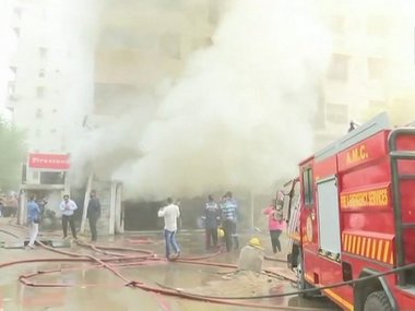 Massive fire guts shops at Ahmedabad's Sreeji Towers; all residents safely evacuated, says official Massive fire guts shops at Ahmedabad's Sreeji Towers; all residents safely evacuated, says official