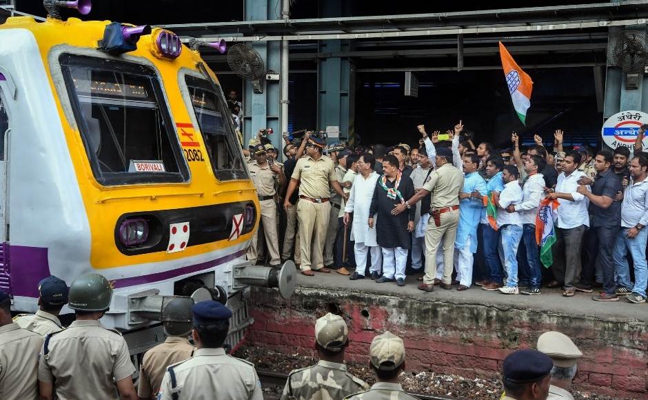 Maharashtra Congress president Ashok Chavan was arrested along with Mumbai Congress chief Sanjay Nirupam on Monday morning at Andheri railway station. They were participating in a 'rail roko' protest at the station. PTI Maharashtra Congress president Ashok Chavan was arrested along with Mumbai Congress chief Sanjay Nirupam on Monday morning at Andheri railway station. They were participating in a 'rail roko' protest at the station. PTI