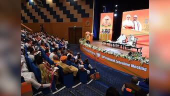 Ajey Bharat, Atal Bhajapa: At BJP national executive meet, Narendra Modi sets tone for 2019 battle, says Congress 'failed when in power, failed as Opposition'