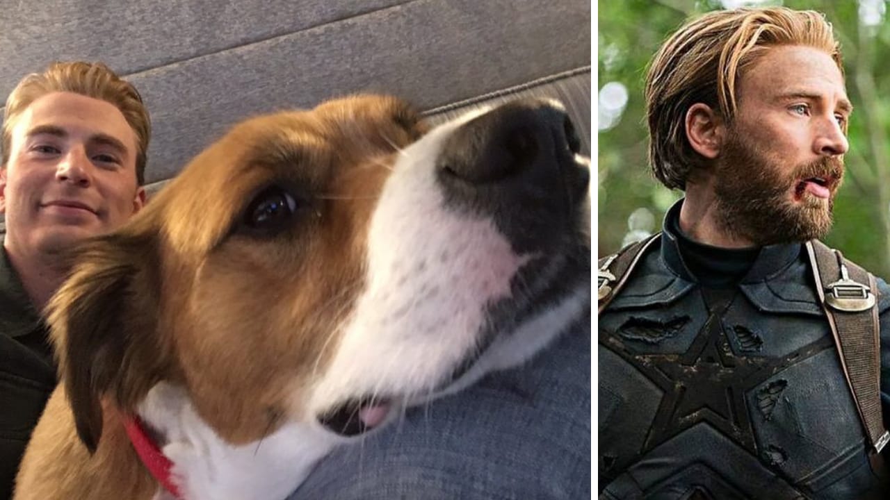 Evans posted the image of his Avengers 4 look (left). Evans in Avengers: Infinity War. Twitter