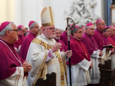 Cardinal Reinhard Marx (centre) said he was ashamed over the decades of abuse that have shattered trust. AP
