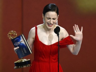 Rachel Brosnahan accepts the award for outstanding lead actress in a comedy series for "The Marvelous Mrs. Maisel" at the 70th Primetime Emmy Awards. AP