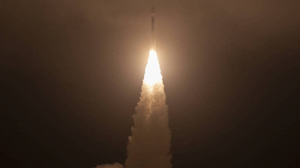 The United Launch Alliance (ULA) Delta II rocket is seen as it launches with the NASA Ice, Cloud and land Elevation Satellite-2 (ICESat-2) onboard, Saturday, Sept. 15, 2018, Vandenberg Air Force Base in California. The ICESat-2 mission will measure the changing height of Earth's ice. Photo Credit: (NASA/Bill Ingalls)