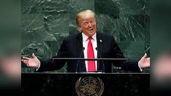 'They were laughing with me,' says Donald Trump, dismissing 'fake news' that leaders at UNGA laughed at US president's claims