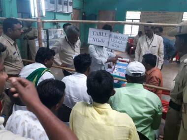 Candidates and their supporters eagerly waiting for results at Hallikhed TMC counting center in Bidar Dist. Input by Lakshmi B/101Reporters.