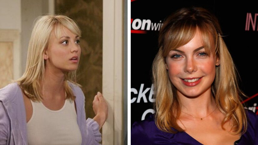 Kaley Cuoco as Penny (left); Amanda . Images via Facebook