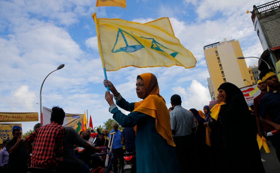 Maldives strongman President Yameen Abdul Gayoom conceded that he lost Sunday's election to his challenger, Solih, in a speech broadcast live on television on Monday. AP Maldives strongman President Yameen Abdul Gayoom conceded that he lost Sunday's election to his challenger, Solih, in a speech broadcast live on television on Monday. AP