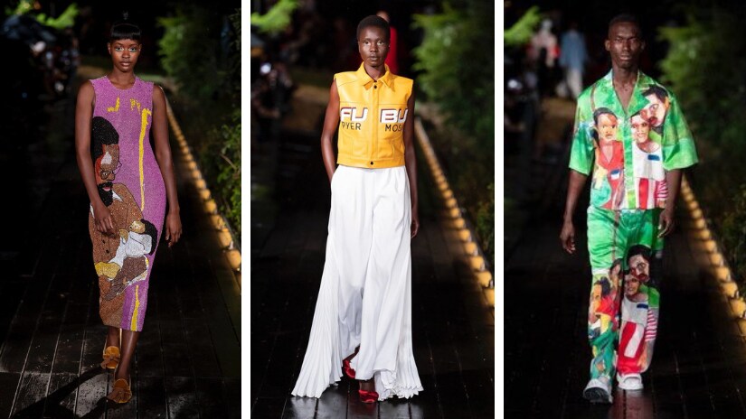 Pyer Moss's presentation saw only Black models walking the ramp. Twitter