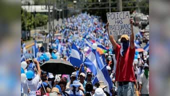 Thousands protest against President Daniel Ortega in Nicaragua's capital; Opposition groups demand resignation