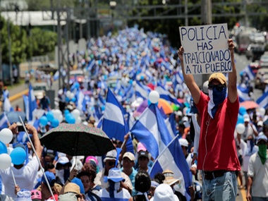 Thousands protest against President Daniel Ortega in Nicaragua's capital; Opposition groups demand resignation Thousands protest against President Daniel Ortega in Nicaragua's capital; Opposition groups demand resignation