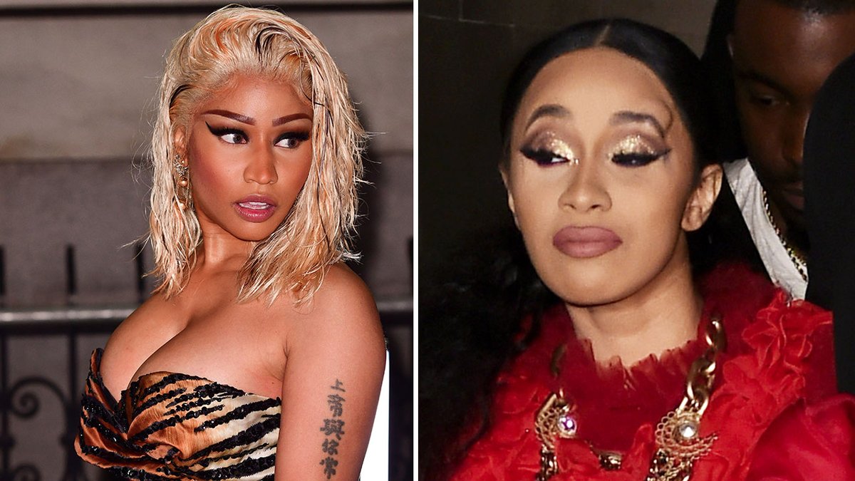 Nicki Minaj (left) and Cardi B (right). Twitter