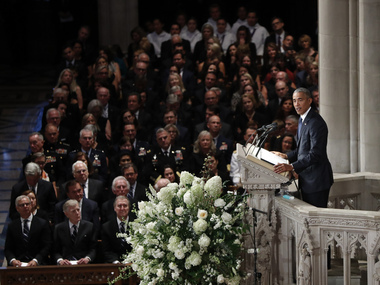 John McCain memorial service marked by tributes, memories, tears, civility lessons and Donald Trump's glaring absence John McCain memorial service marked by tributes, memories, tears, civility lessons and Donald Trump's glaring absence