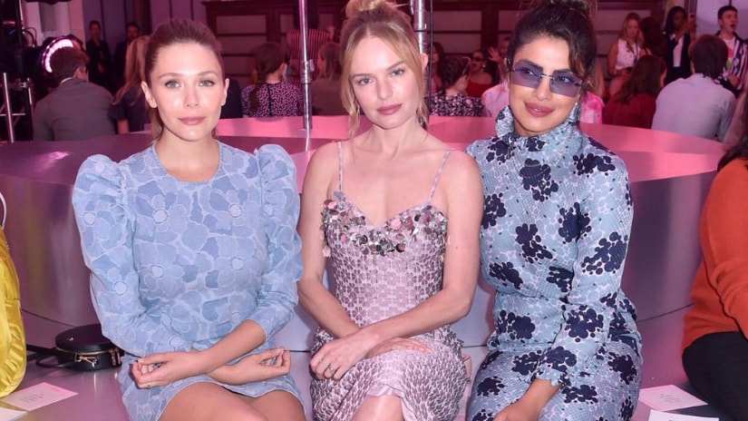 Elizabeth Olsen, Kate Bosworth and Priyanka Chopra at Kate Spade's tribute show. Twitter