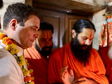 Rahul Gandhi tests 'soft Hindutva' in poll-bound Madhya Pradesh as Congress borrows heavily from BJP's electoral strategy Rahul Gandhi tests 'soft Hindutva' in poll-bound Madhya Pradesh as Congress borrows heavily from BJP's electoral strategy