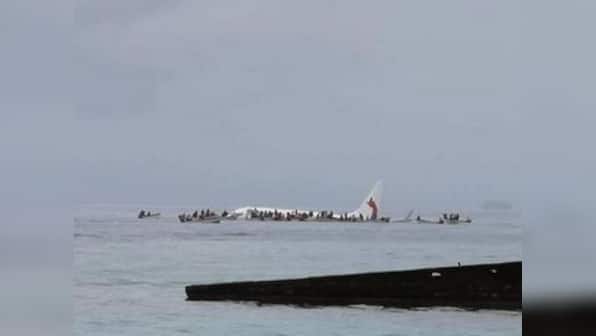Plane crashes into Micronesia's Pacific lagoon: Passengers, crew forced to swim for lives after craft misses runway