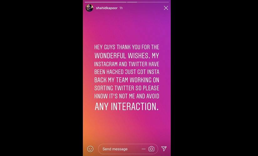 Instagram @shahidkapoor