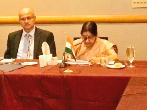 SAARC meet at UNGA: Peace, security essential for progress says Sushma Swaraj; Pakistan claims India obstructing region's progress SAARC meet at UNGA: Peace, security essential for progress says Sushma Swaraj; Pakistan claims India obstructing region's progress