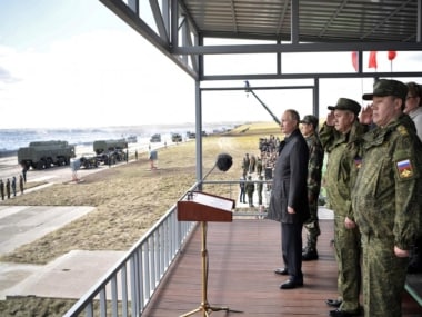 File image of Vladimir Putin watching the Vostok-2018 military exercise. Reuters