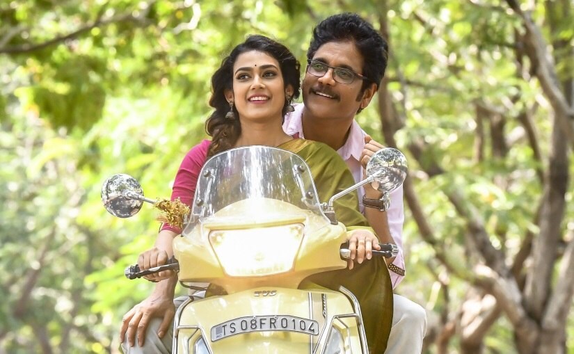 Aakanksha Singh and Nagarjuna in a still from Devadas. Image via Twitter