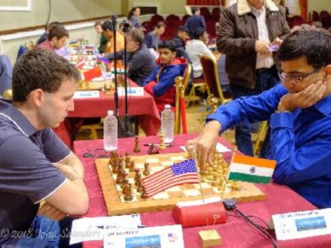 Isle of Man Masters: Vidit Gujrathi wins with a scintillating queen sacrifice to reach 2/2; Viswanathan Anand suffers setback Isle of Man Masters: Vidit Gujrathi wins with a scintillating queen sacrifice to reach 2/2; Viswanathan Anand suffers setback