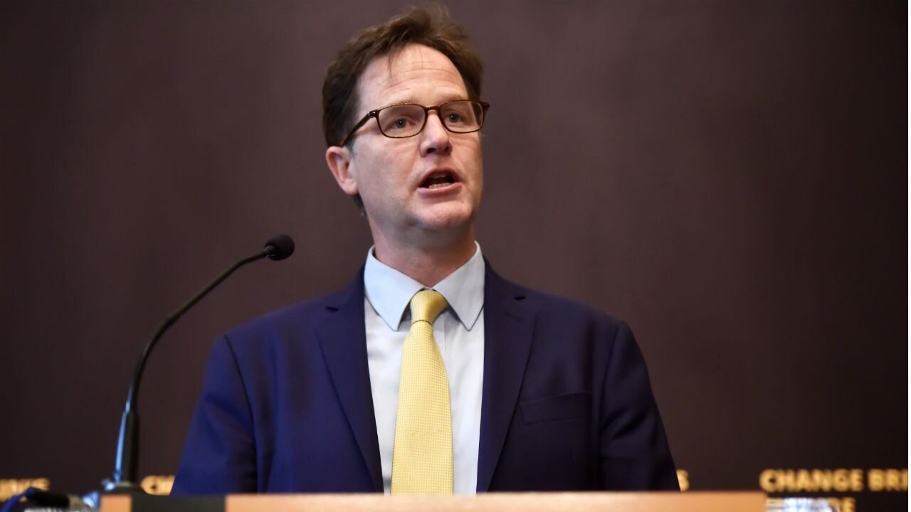 Formal Liberal Democrat leader Nick Clegg speaks at a campaign event in London, Britain, May 2 2017. REUTERS/Hannah Mckay