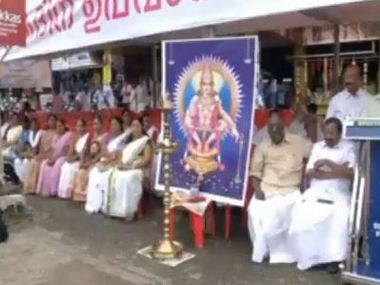 Kerala Congress leaders protest against SC verdict on Sabarimala temple, accuse Left govt of interfering with shrine's traditions Kerala Congress leaders protest against SC verdict on Sabarimala temple, accuse Left govt of interfering with shrine's traditions