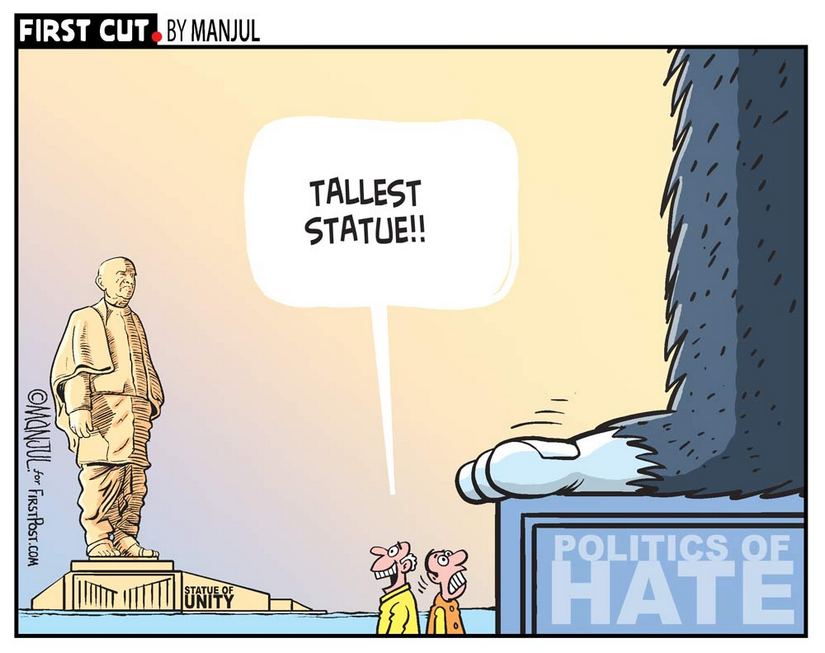 Image result for tallest   patel statue,  narendra modi cartoons