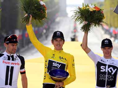 Welsh cyclist Geraint Thomas' Tour de France 2018 trophy stolen from exhibition, say Team Sky Welsh cyclist Geraint Thomas' Tour de France 2018 trophy stolen from exhibition, say Team Sky