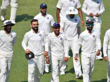 India took a 1-0 lead in the two-math series with victory at Rajkot. AFP