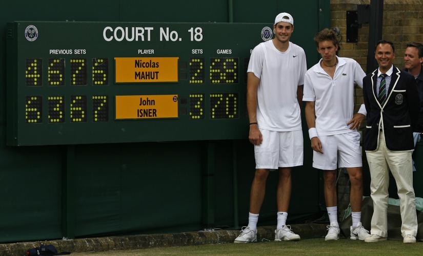 John Isner and Nicholas Mahut played a laughably staggering 138 games in the fifth set back in 2010, with Isner winning 70-68. Glyn Kirk/AFP