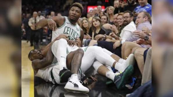 NBA: JR Smith, Marcus Smart come to blows in Cavaliers' pre-season win over Celtics