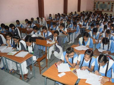 Participants take a test during the Kaun Banega Miss Social contest. Image courtesy: Debobrat Ghose/Firstpost